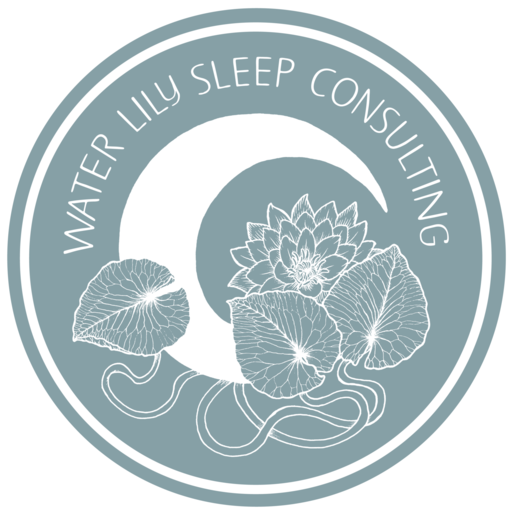 Ann Arbor Michigan logo water lily sleep consulting design botanical illustration lotus flower moon