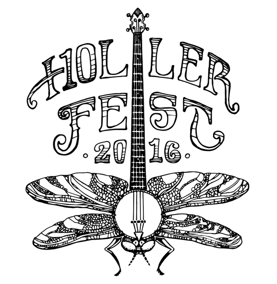 Holler Fest T-shirt design dragonfly music festival banjo 2016 Oona Goodman Michigan